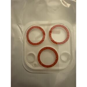 iPhone 15 Pro Max Red Glittery Camera Lens Protectors